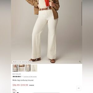 Jcrew wide leg corduroy trousers
